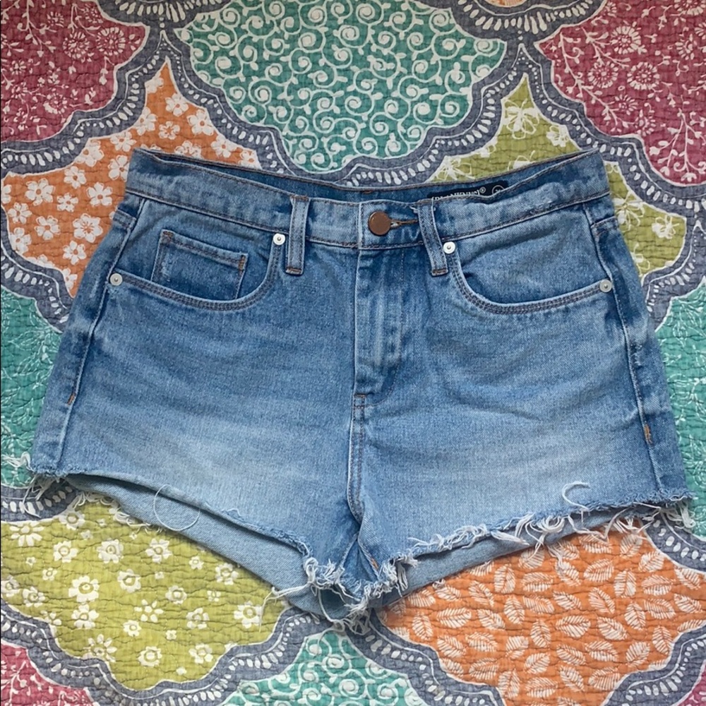 High Waisted Medium Wash Denim Shorts